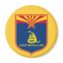 Arizona and Gadsden Flag Shield Fridge Magnet