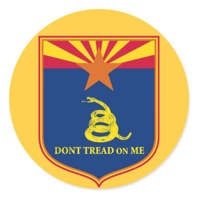 Arizona and Gadsden Flag Shield Stickers by guardart