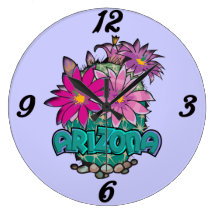Arizona cactus flowers Wall Clock