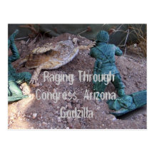 Arizona Desert Horned lizard in my backyard. Postcard