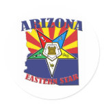 Arizona Eastern Star State Flag Round Sticker