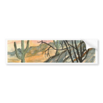 arizona evening southwestern landscape art bumper stickers