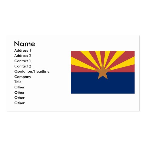 Arizona Flag Business Card Templates (front side)