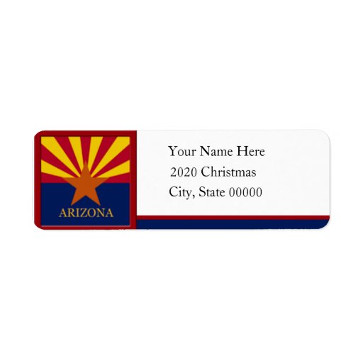 Arizona Flag Custom Return Address Label Zazzle