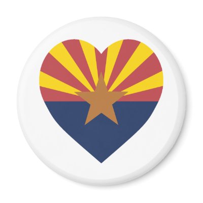 Arizona Flag Heart Refrigerator Magnet by Vexillophile