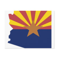 Arizona Flag Map Post Card