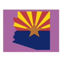 Arizona Flag Map Postcard