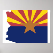 Arizona Flag Map Print