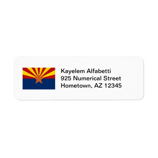 Arizona Flag Return Address Label Zazzle