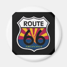 Arizona Flag Route 66 Shield Refrigerator Magnet