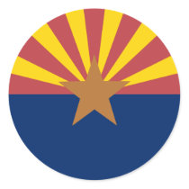 Arizona Flag Round Stickers