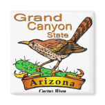 Arizona Grand Canyon State Cactus Wren Magnet