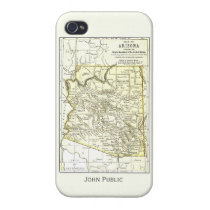 Arizona Map 1891 Towns, Rail, Indian Reservations iPhone 4/4S  Cover at Zazzle