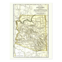 Arizona Map 1891 Towns, Rail, Indian Reservations Post Cards at  Zazzle