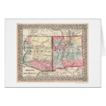 Arizona New Mexico Map 1867 Card