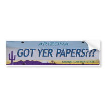 Arizona Political License Plate Bumper Stickers