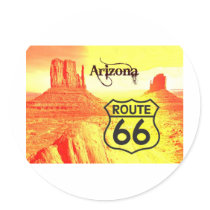 Arizona Route 66 Round Stickers