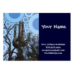 Arizona Saguaro Cactus Concentric Circle Mosaic Business Card Template
