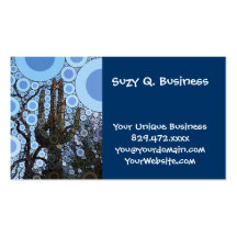 Arizona Saguaro Cactus Concentric Circle Mosaic Business Cards