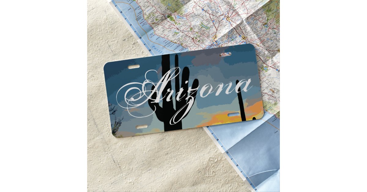 Arizona Saguaro Cactus Novelty Front License Plate Zazzle
