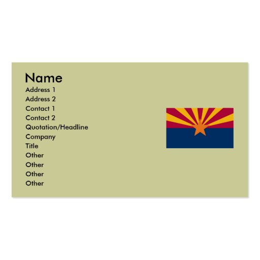 Arizona State Flag Business Card