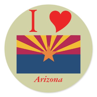Arizona State Flag Round Sticker by TheFlagStore