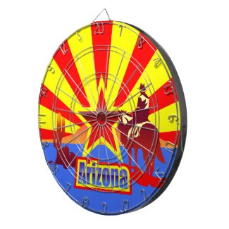 Arizona State Flag Vintage Drawing Dartboard With Darts