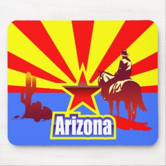 Arizona State Flag Vintage Drawing Mouse Pad