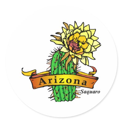 Arizona State Flower - Saguaro Sticker by GeographyTees