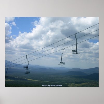 Arizona's Snowbowl Ski Lifts in Summer Print by moxieann