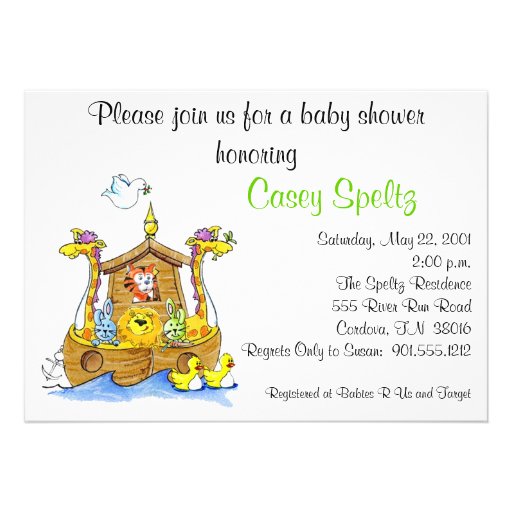 Ark Baby Shower Invitation