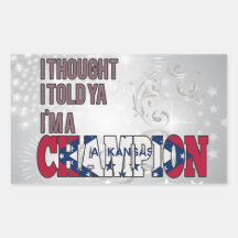 Arkansan and a Champion Sticker
