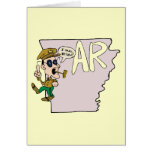Arkansas AR Map & Douglas MacArthur Cartoon cards