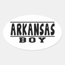 Arkansas Boy Designs Oval Stickers