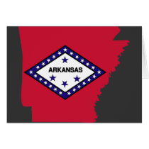 Arkansas Flag Map Greeting Cards
