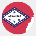 Arkansas Flag Map Round Sticker