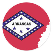 Arkansas Flag Map Round Sticker