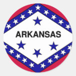 Arkansas Flag Round Stickers