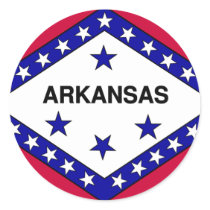 Arkansas Flag Round Stickers