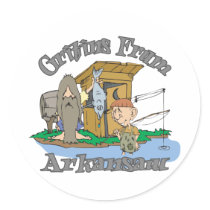 Arkansas Hillbilly Round Sticker