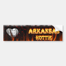 arkansas hottie fire and flames bumper sticker