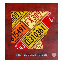 Arkansas License Plate Map Print posters