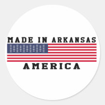 Arkansas Made In Designs Round Sticker