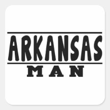Arkansas Man Designs Square Stickers