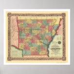 Arkansas Railroad Map 1854 Posters