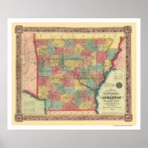Arkansas Railroad Map 1854 Posters
