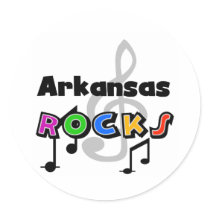 Arkansas Rocks Round Stickers