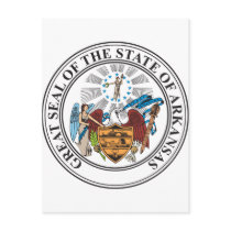Arkansas state great seal postcards