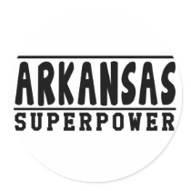 Arkansas Superpower Designs Round Stickers