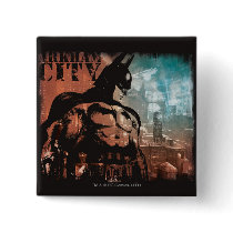Arkham City Batman mixed media Buttons